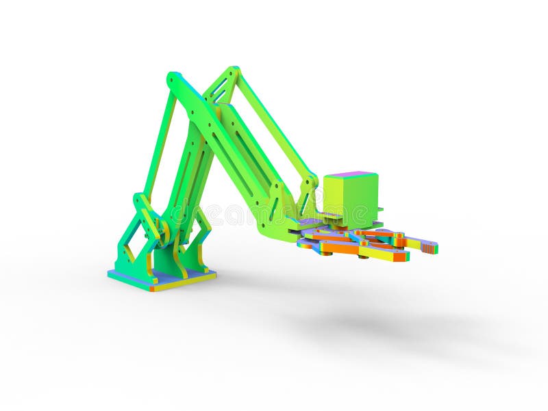 3D rendering - simple profile robotic gripper stock illustration