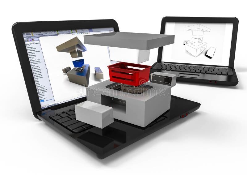 Computer aided Design plastic mold royalty free illustration