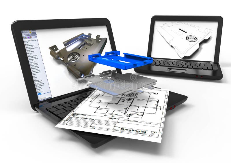 Computer aided Design sheet metal royalty free illustration