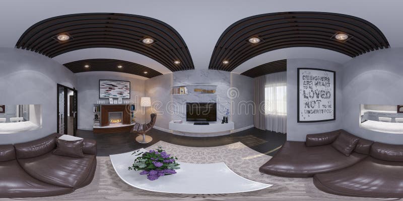 Demonstrate portable Attend 3d Render of the Interior Design of a Living Room Stock Illustration -  Illustration of panorama, elegant: 90509805