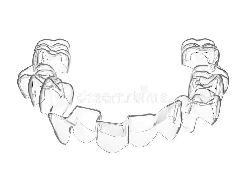 3d render of invisalign removable aligner vector illustration