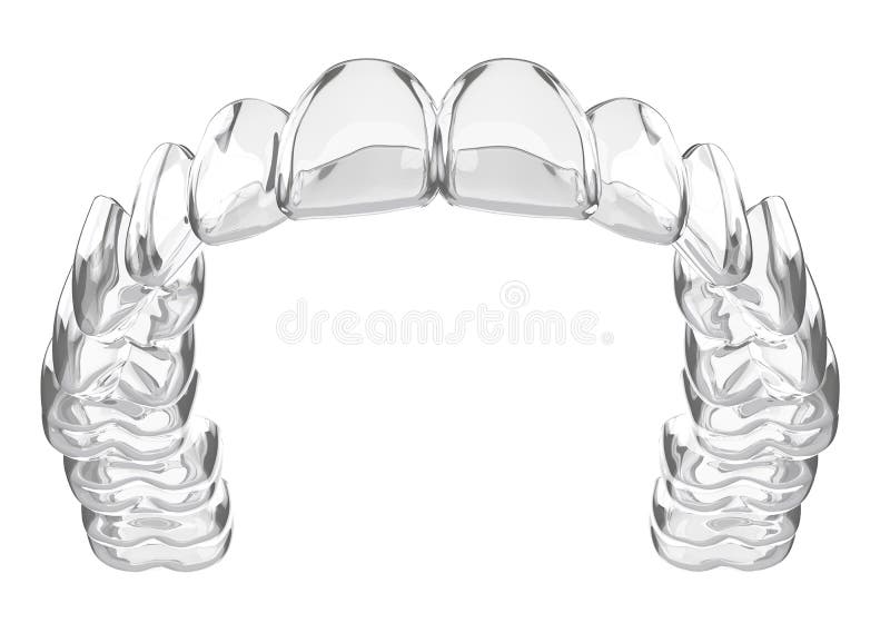3d render of invisalign removable and invisible retainer royalty free illustration
