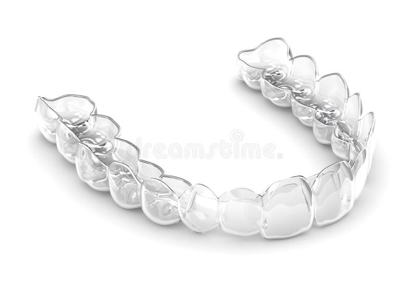 3d render of invisalign removable and invisible retainer vector illustration