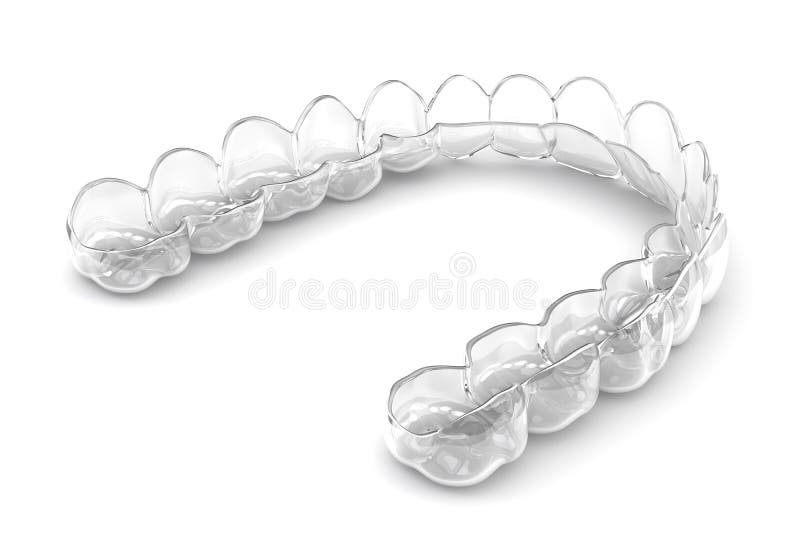 3d render of invisalign removable and invisible retainer royalty free illustration