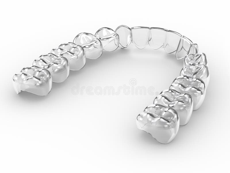 3d render of invisalign removable retainer vector illustration
