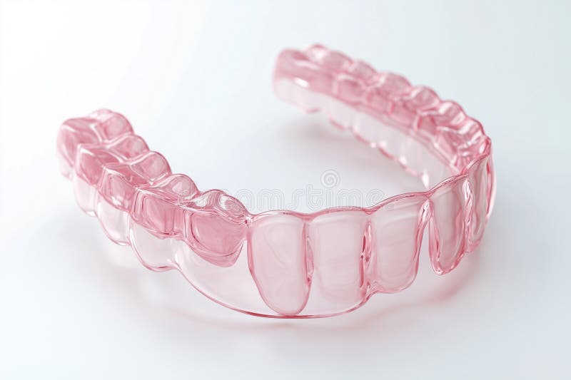 3d render of invisalign removable vacuum formed retainer on a white background Ai photo vector illustration