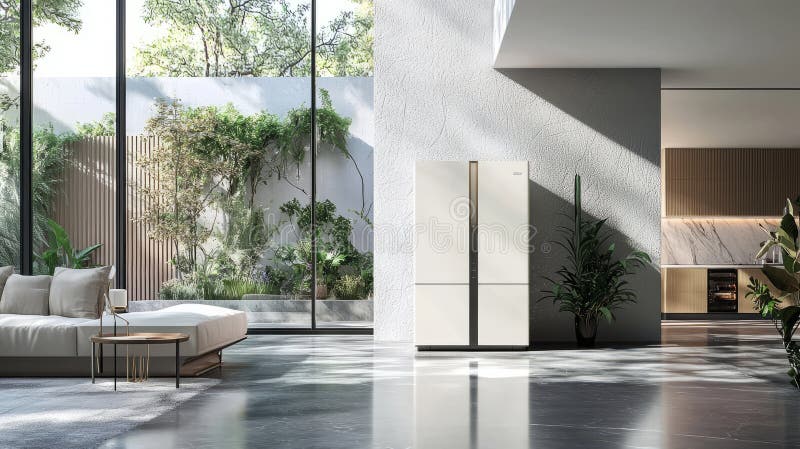 Isolated 8K Minimalist Home Generator with Customizable Panels royalty free illustration