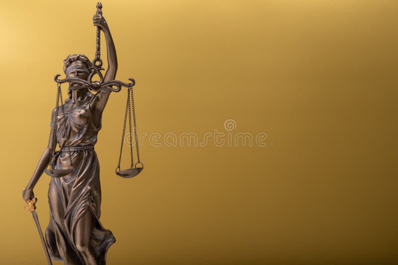 3D Render of Lady Justice Statue with a Copy Space Stock Image Image