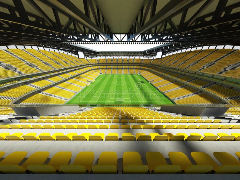 3D Render Of A Large Capacity Soccer - Football Stadium With An Open Roof  And Green Seats Stock Photo, Picture and Royalty Free Image. Image 68520114.