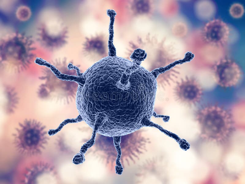 3D medical image with virus cells stock illustration
