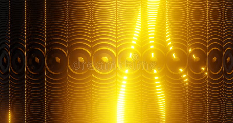 Render with Metallic Decorative Background with Golden Bright Beam
