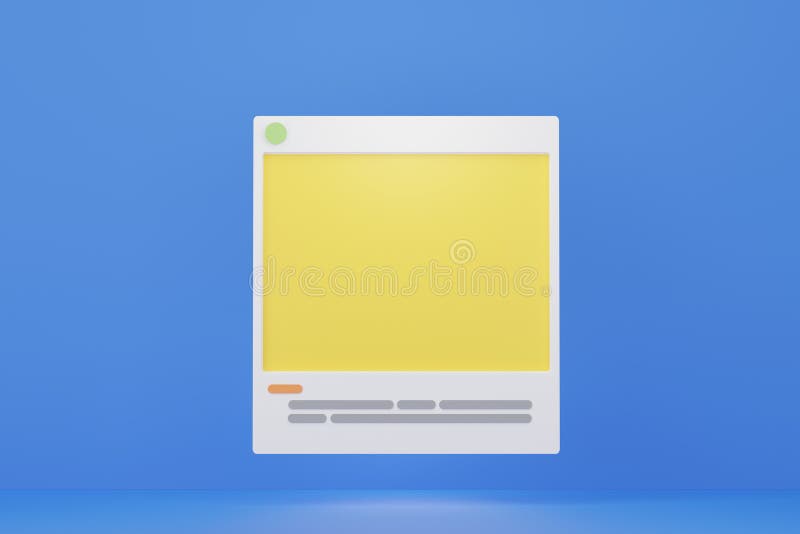 3d render of minimal blank browser social platform on pastel background stock illustration