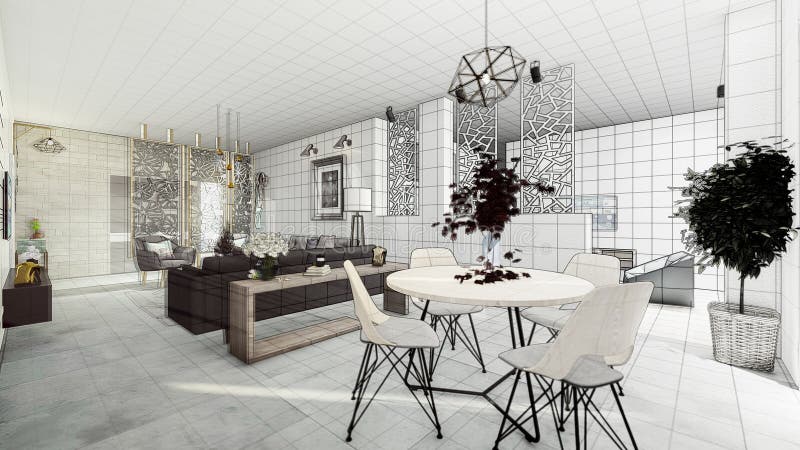 Apartment modern salon stock illustration Apartment modern salon stock illustration