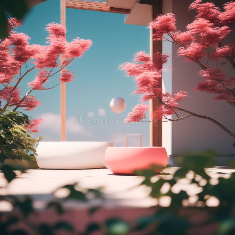 3d render of the modern architecture vector illustration