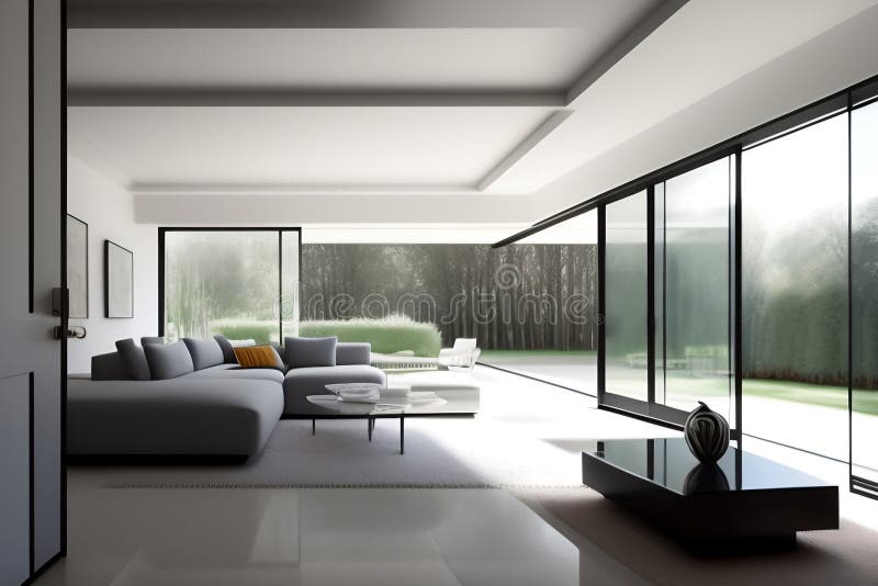 3D Render of a Modern and Luxurious Living Room Interior Digital Art