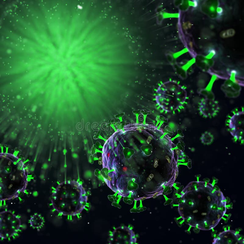 3d render of pathogenic virus organism or bacteria infecting and causing disease. Close up from microscope of vector illustration 3d render of pathogenic virus organism or bacteria infecting and causing disease. Close up from microscope of vector illustration