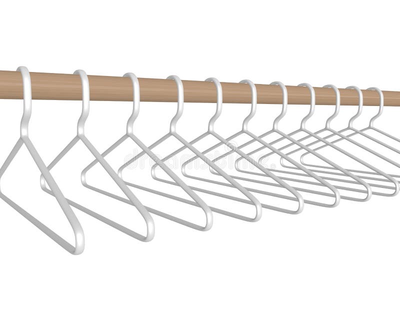 Collection Of Colorful Plastic Hangers On White Stock Photo