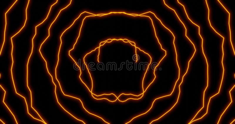 Render with a psychedelic background of orange curved lines stock illustration