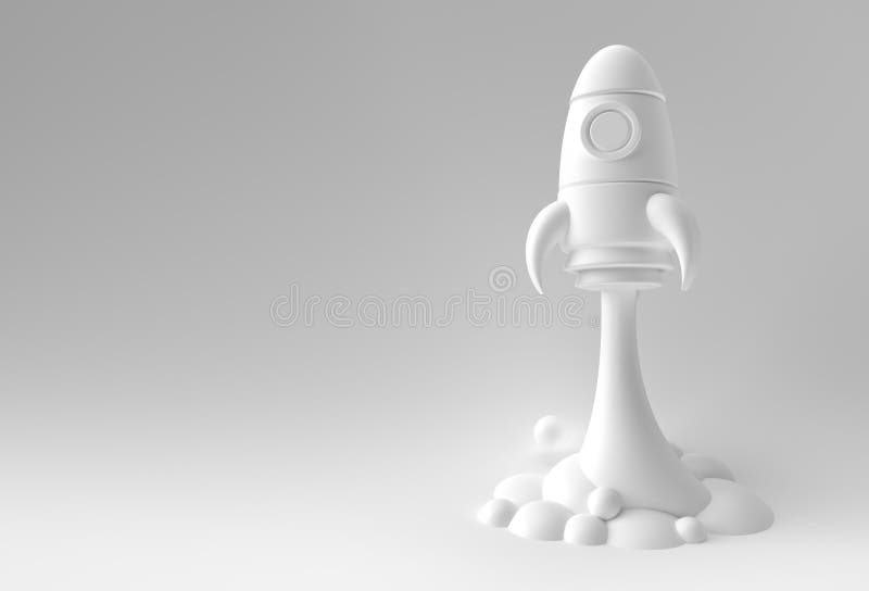 3D Render Rocket launches space ship 3D illustration Design royalty free illustration