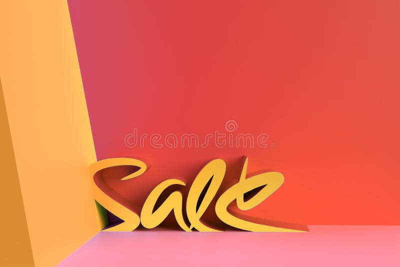 3D Render Sale Text stock illustration