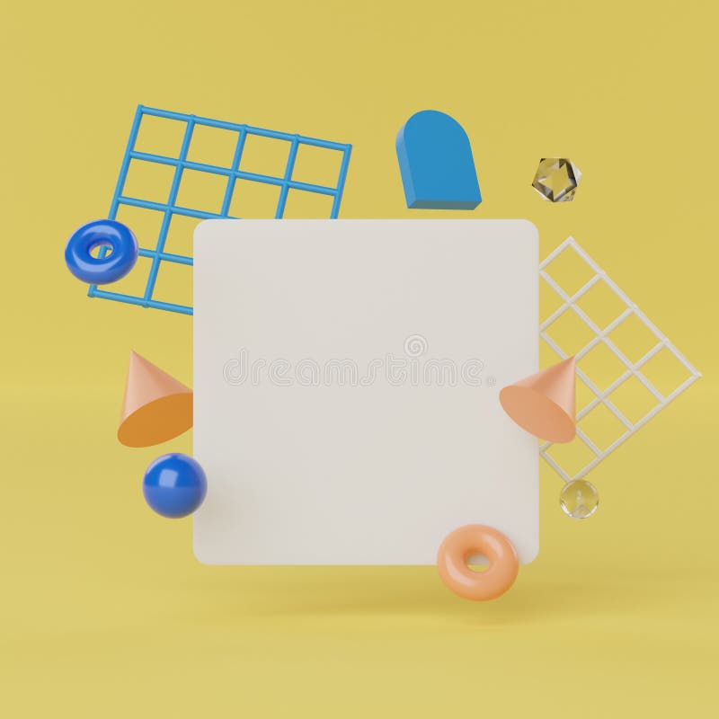 3d render scene of abstract geometric shapes for mock up and display products in fashion background theme. Blank white banner for royalty free illustration