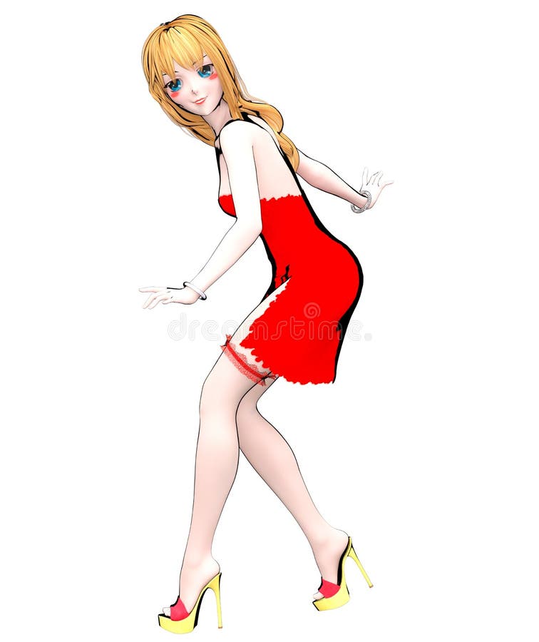 3d Japanese Anime Girl Stock Illustration Illustration Of Cartoon 167402400