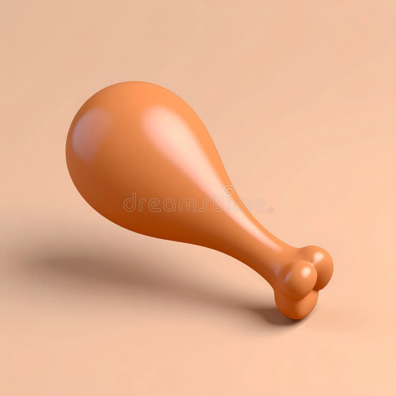 3D Render of a Single Orange Chicken Drumstick royalty ilustracja