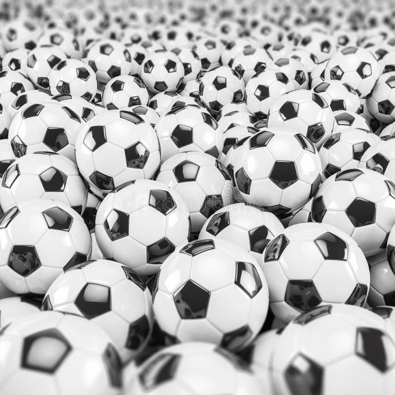 3d render - soccer balls stock illustration. Illustration of sport ...