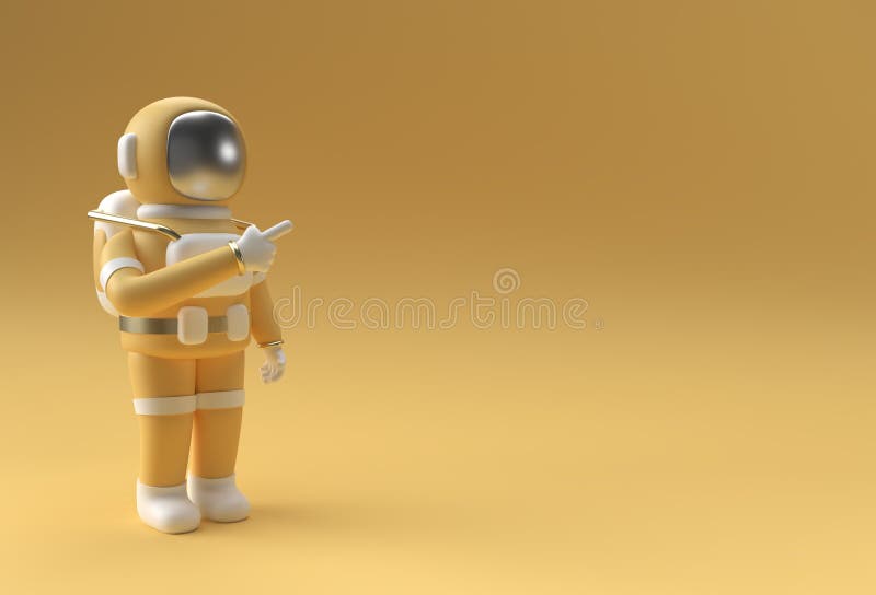 3d Render Spaceman Astronaut Hand Pointing Finger Gesture 3d illustration Design vector illustration