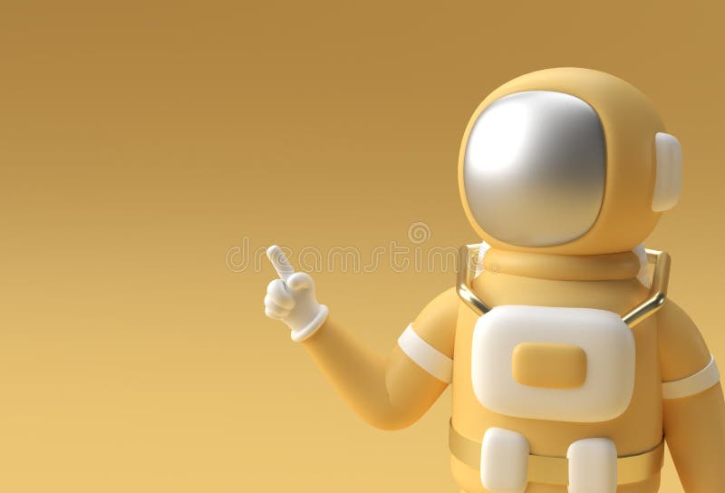 3d Render Spaceman Astronaut Hand Pointing Finger Gesture 3d illustration Design vector illustration