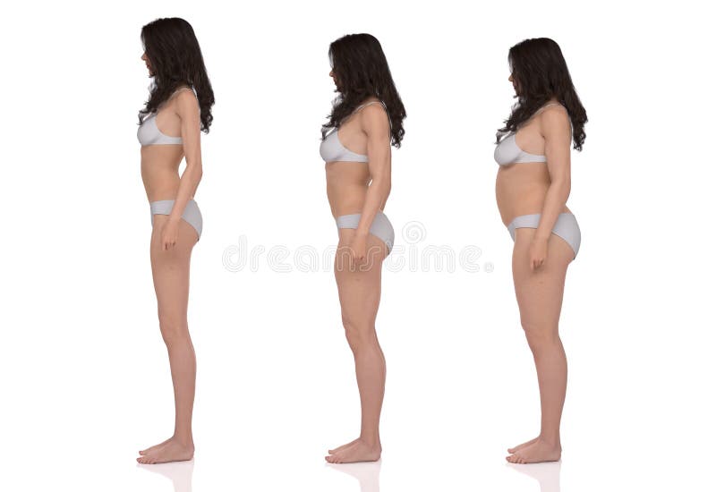 3D Render : Standing Female Body Type Illustration : Ectomorph Skinny Type,  Mesomorph Muscular Type, Endomorphheavy Weight Ty Stock Illustration -  Illustration of muscular, appearance: 235236612