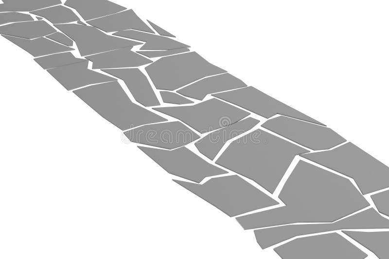 3d render of stone road stock illustration. Illustration of model