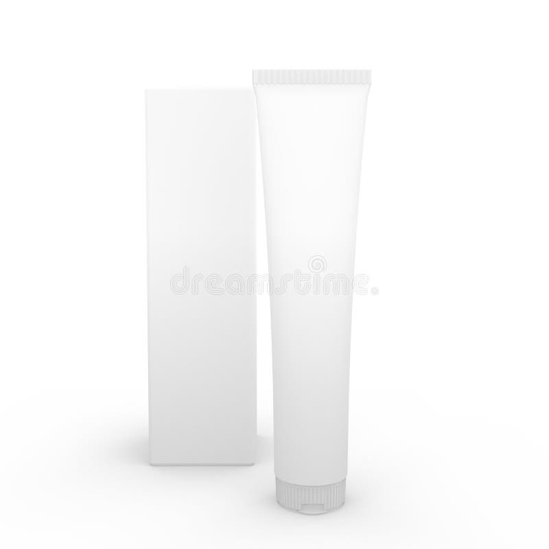 3d Render of Toothpaste Tube with Package Stock Illustration