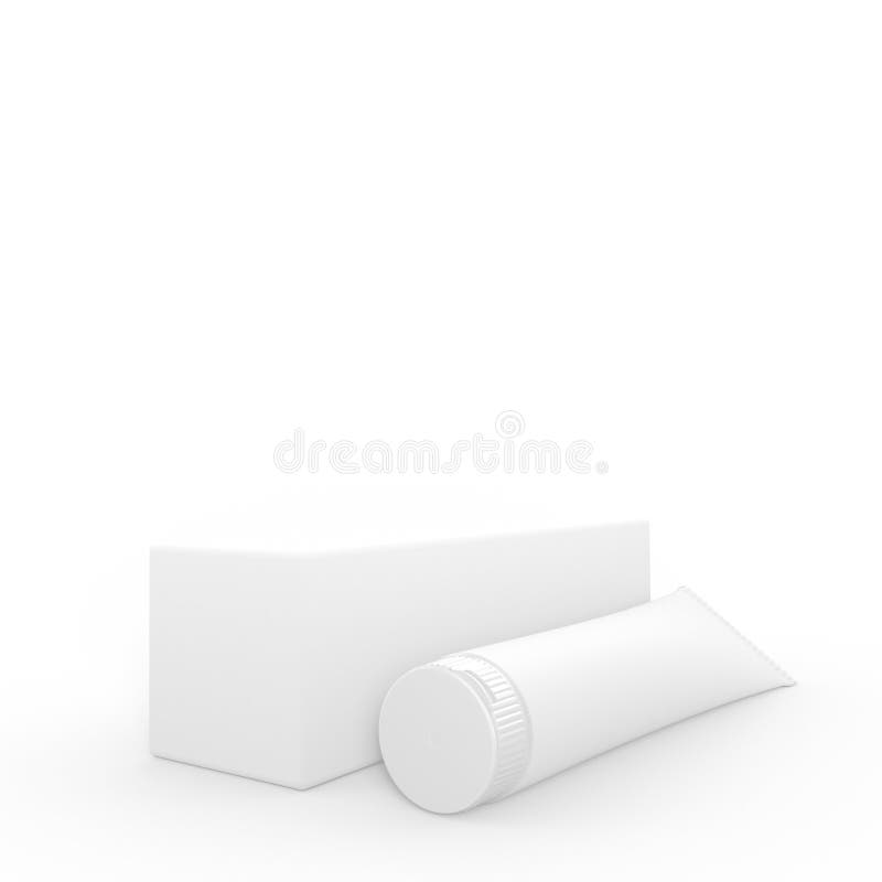 3d Render of Toothpaste Tube with Package Stock Image Image of