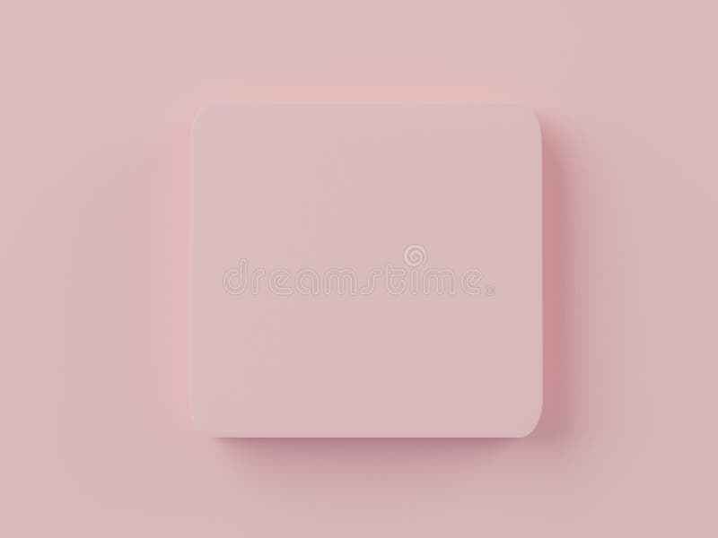 3d render top view of pink blank banner frame for mock up and display products with pastel background stock illustration