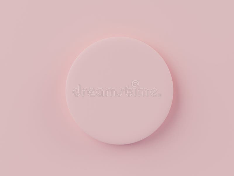 3d render top view of pink blank cylinder frame for mock up and display products with pastel background royalty free illustration