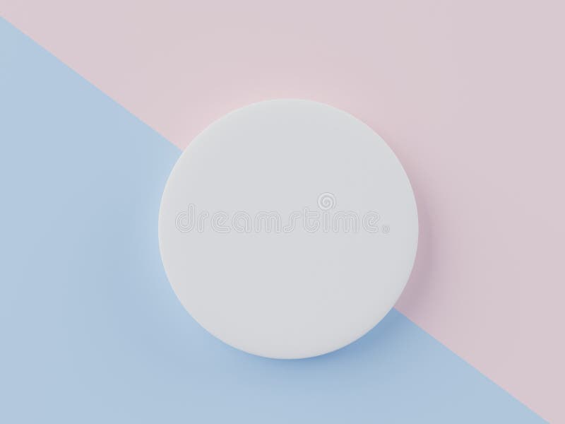 3d render top view of white blank cylinder frame for mock up and display products with pastel background vector illustration