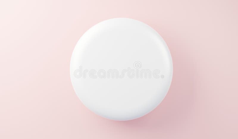 3d render top view of white blank cylinder frame for mock up and display products with sweet warm pastel color design for product royalty free illustration