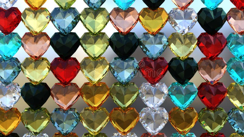 3D Render of Wallpaper Gem Heart