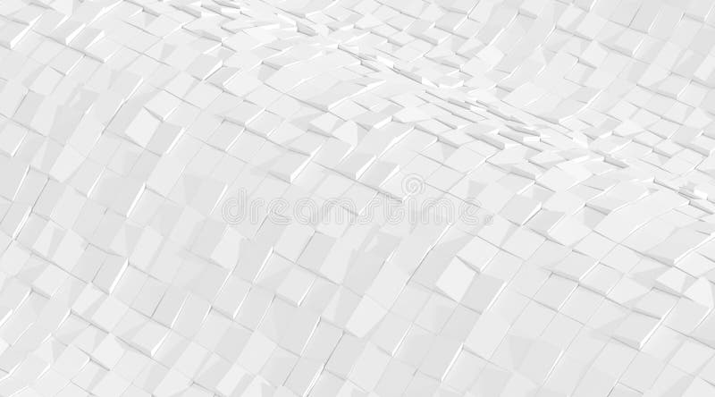 3D rendering of white abstract geometry pattern royalty free illustration