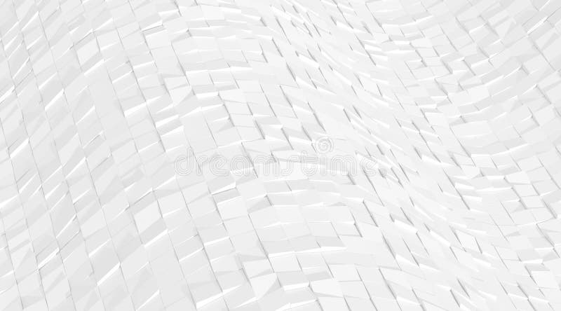 3D rendering of white abstract geometry pattern vector illustration