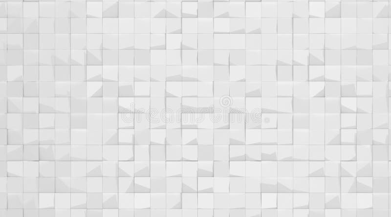 3D rendering of white abstract geometry pattern royalty free illustration
