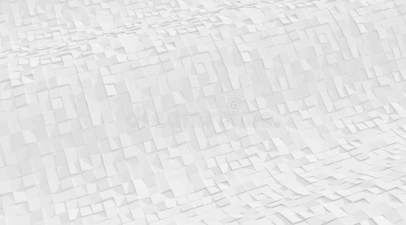 3D rendering of white abstract geometry pattern royalty free illustration