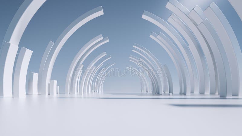 3d render, white abstract minimal futuristic background royalty free illustration