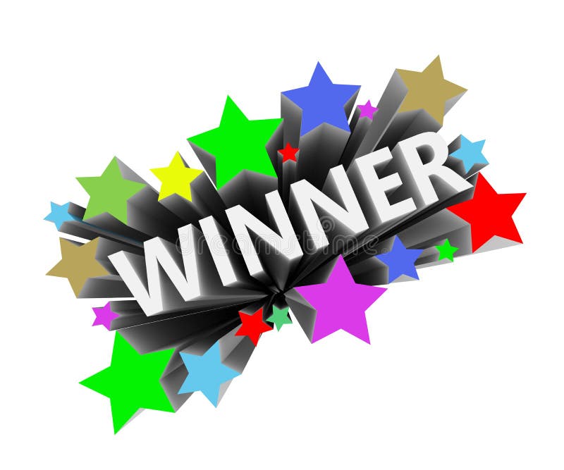 Big Win Winner Text Writing And Vector Lettering Stock Vector