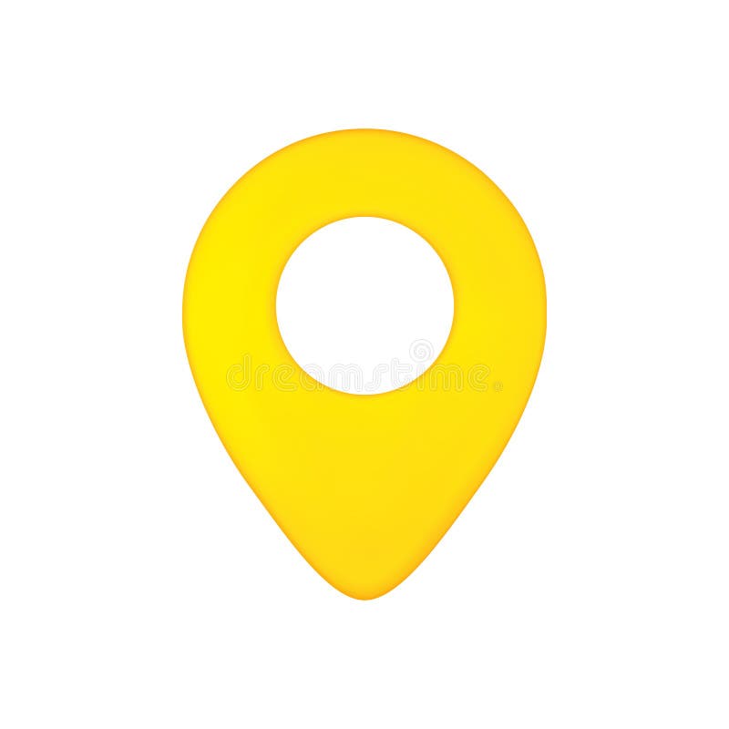 3D render yellow map pointer isolated on white background vector illustration royalty free illustration