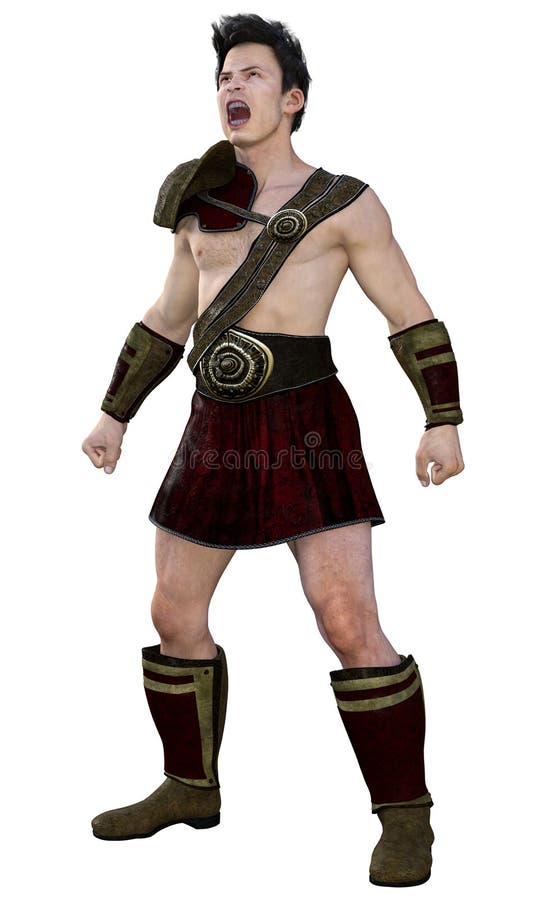 Young Spartan Fighter Posing for Fight Stock Illustration ...