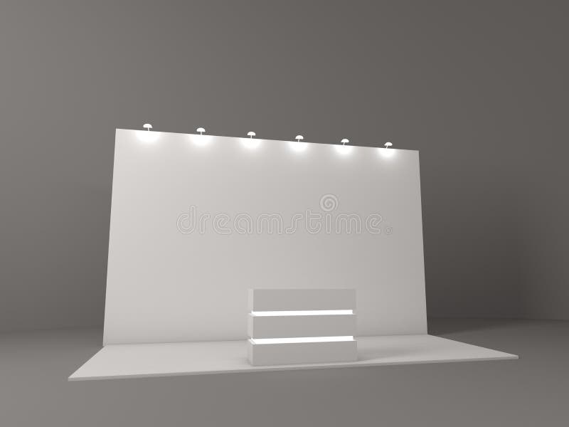 Download 3d Rendered Backdrop, Press Wall With Podium. Stage. Mockup Stock Illustration - Illustration of ...