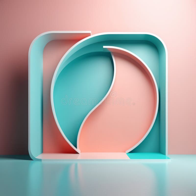 3d rendered illustration. abstract geometric shapes. abstract background. stock illustration.