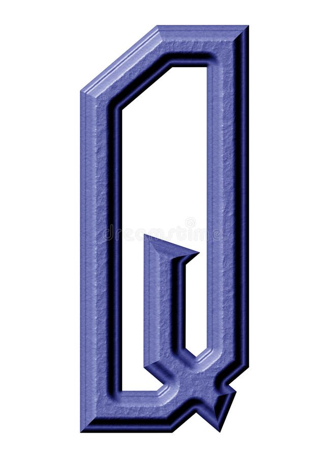 3D Rendered Illustration.Hard Rock Style Font.Beveled Decorative Letter ...